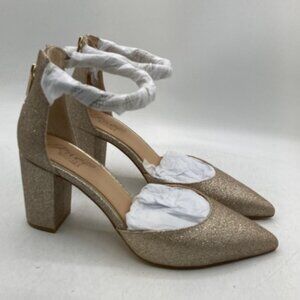 Jewel Badgley Mischka “Tinsley” Block Heel Pumps